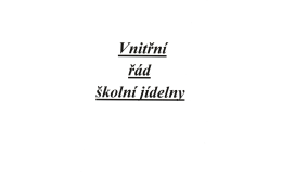 Vnitřní řád školní jídelny